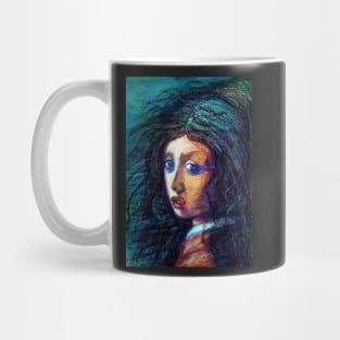 A girl with crazy hair and eyes Mug